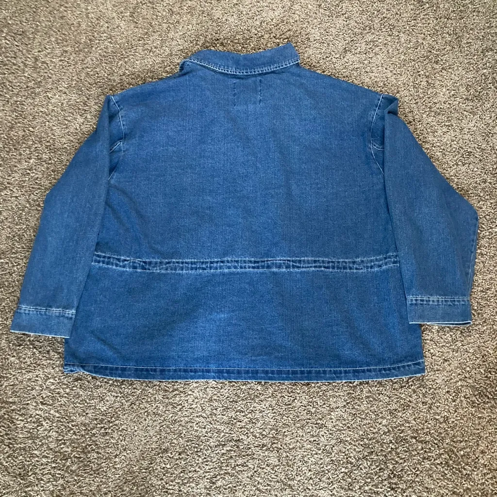 Cavallini Clothing Dark Wash Denim Shirt Jacket Shacket 3X NWT - Image 12