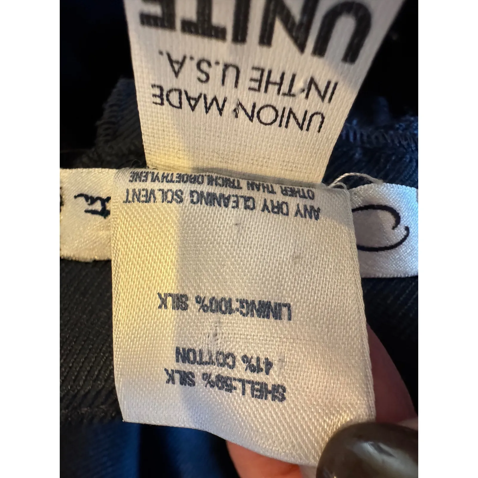 Oscar de la Renta Pants Women 8 Navy Blue Silk Blend Luxury Career Trousers‎ - Image 10