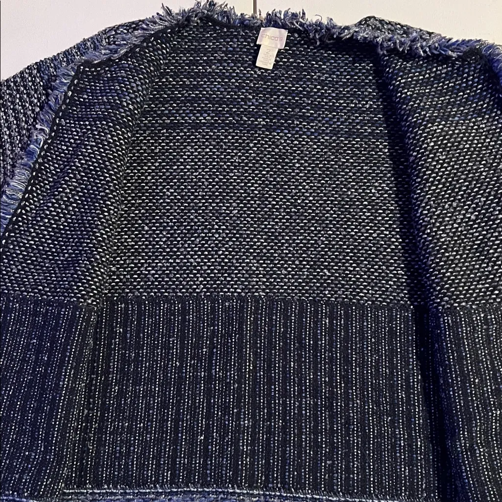 Chicos boho chic tweed jacket with fringe size 2 - Image 10