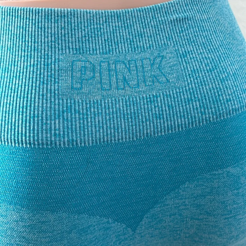 PINK Victoria's Secret Yoga SEAMLESS Pants Size SMALL Regular Teal GYM #197 - Image 2