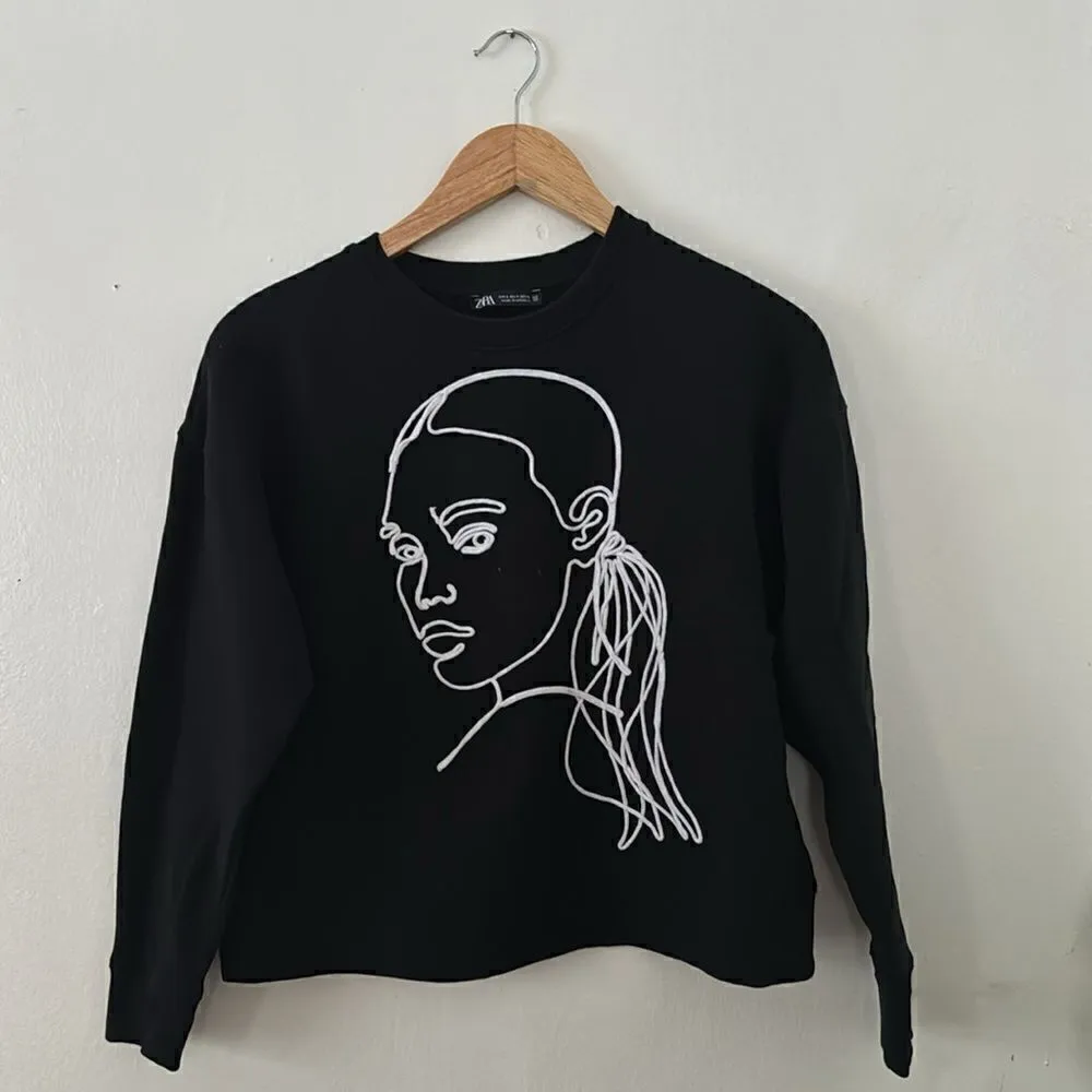 ZARA Raised Girl Sweatshirt EUC - Image 2