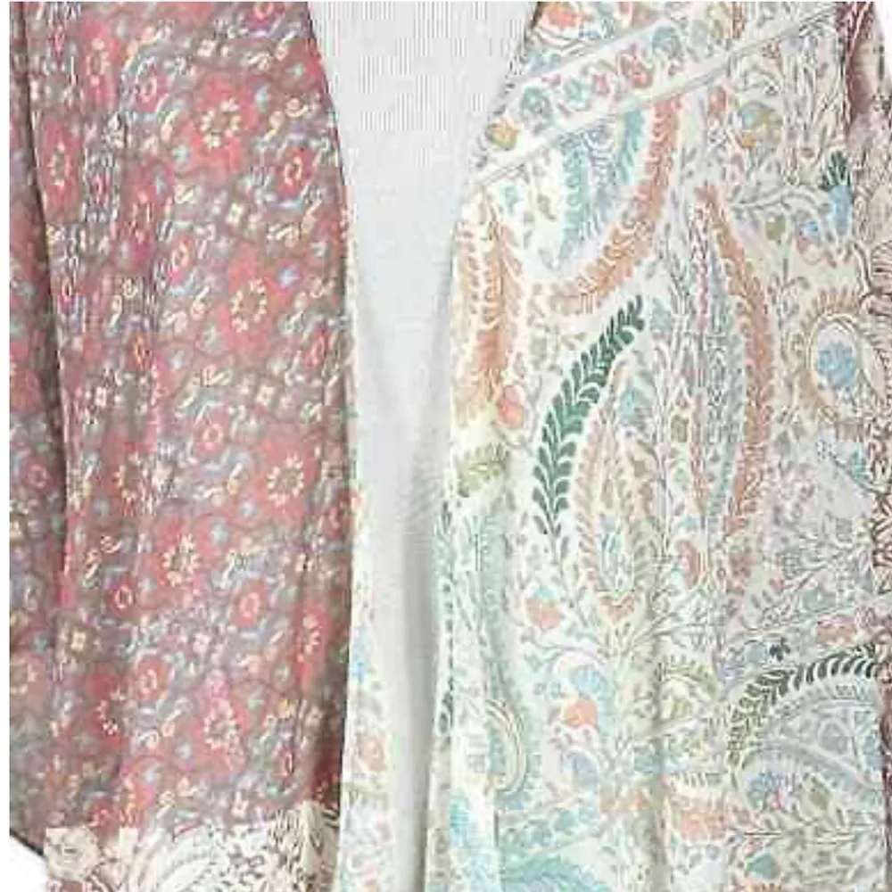 Lane Bryant Neutral Long Kimono Cover Up batik floral - Image 5