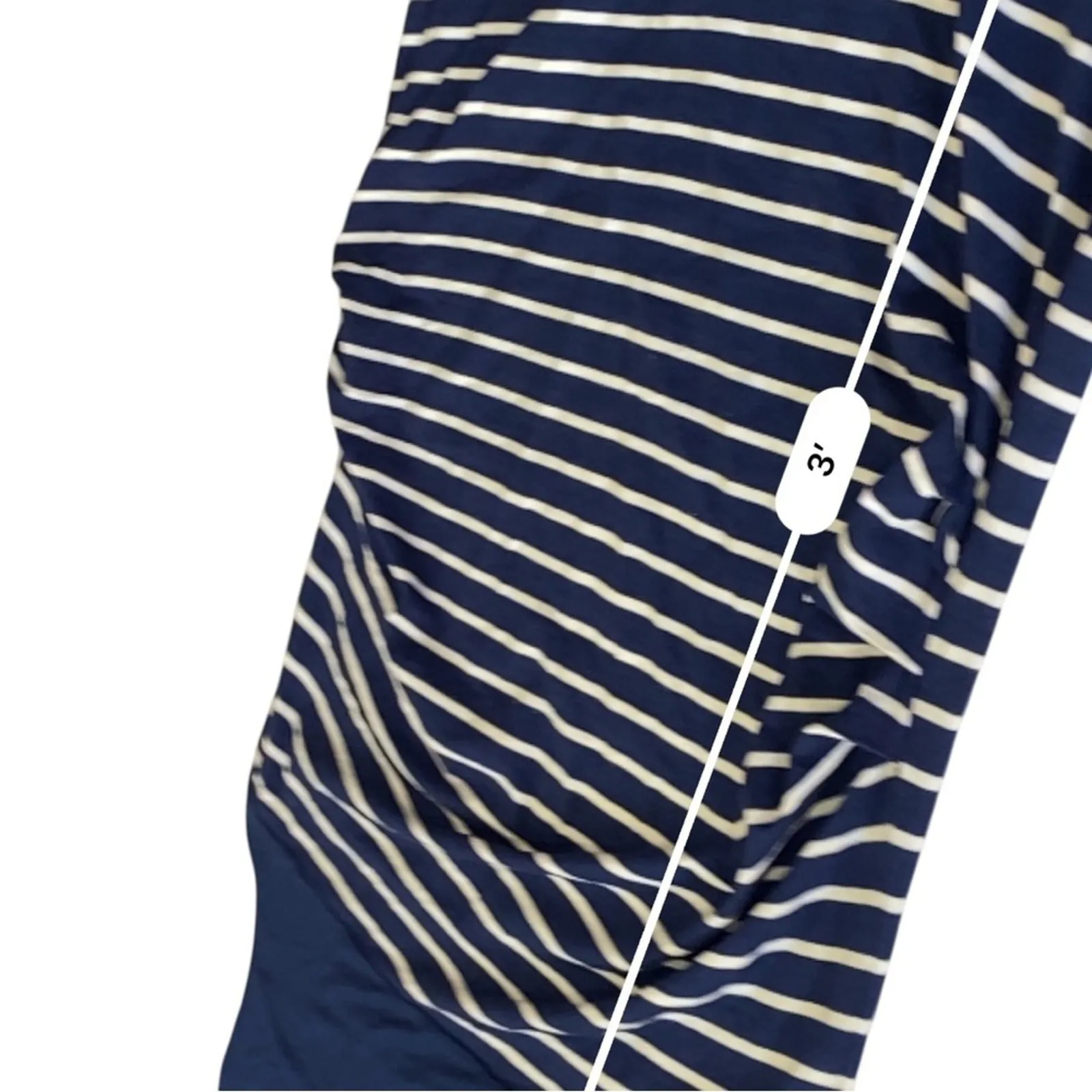 Seraphine Navy & White Striped MATERNITY Scoop neck bodycon Midi Dress Size 6 Blue - Image 10