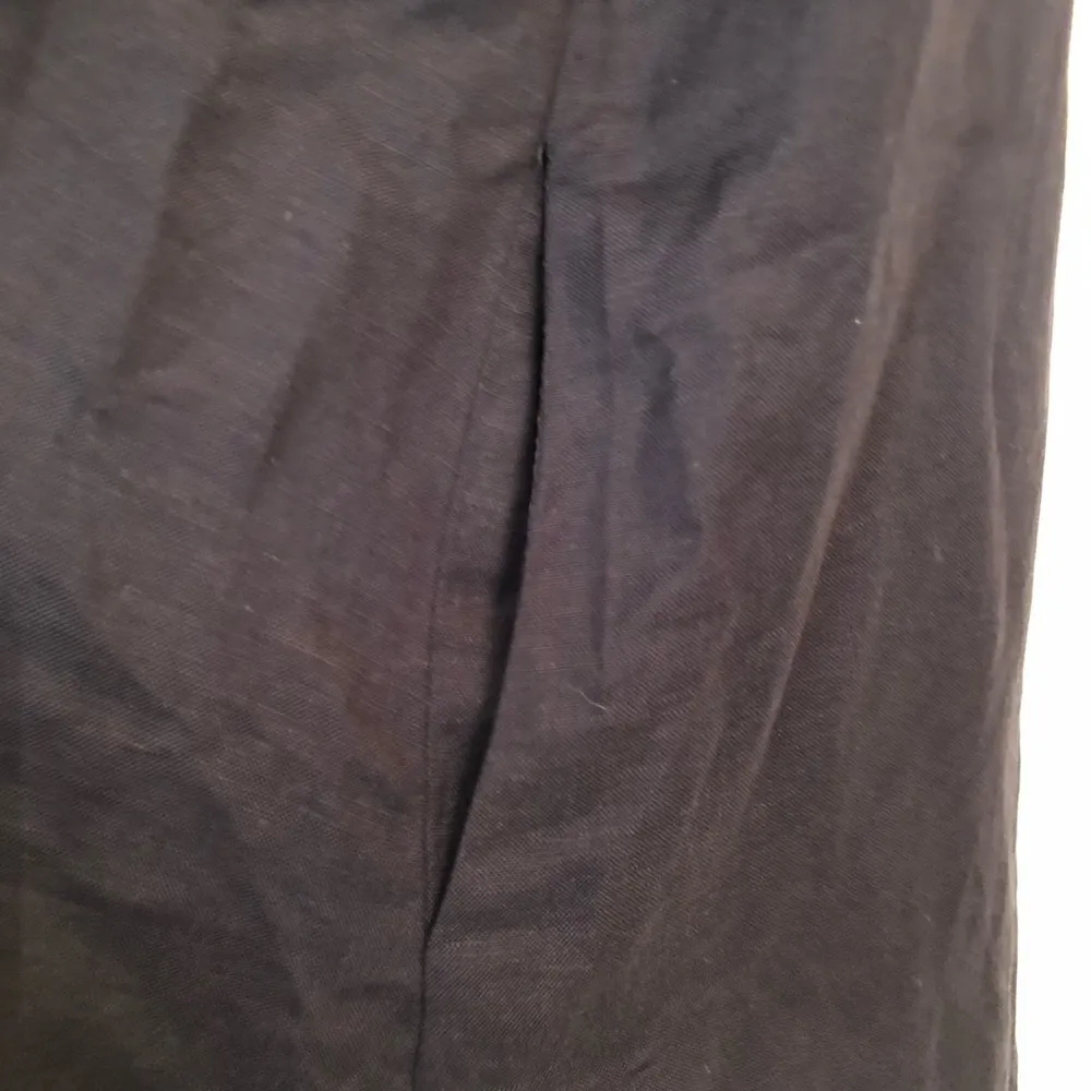 Joan Vass Navy Blue Linen Blend A Line Shirt Dress 4 - Image 12