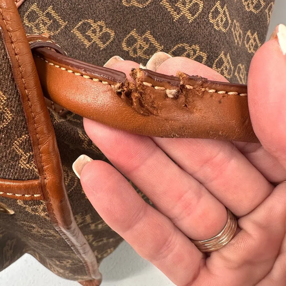 Dooney & Bourke Monogram Brown Weekend Weekender Bag Tote - Image 7