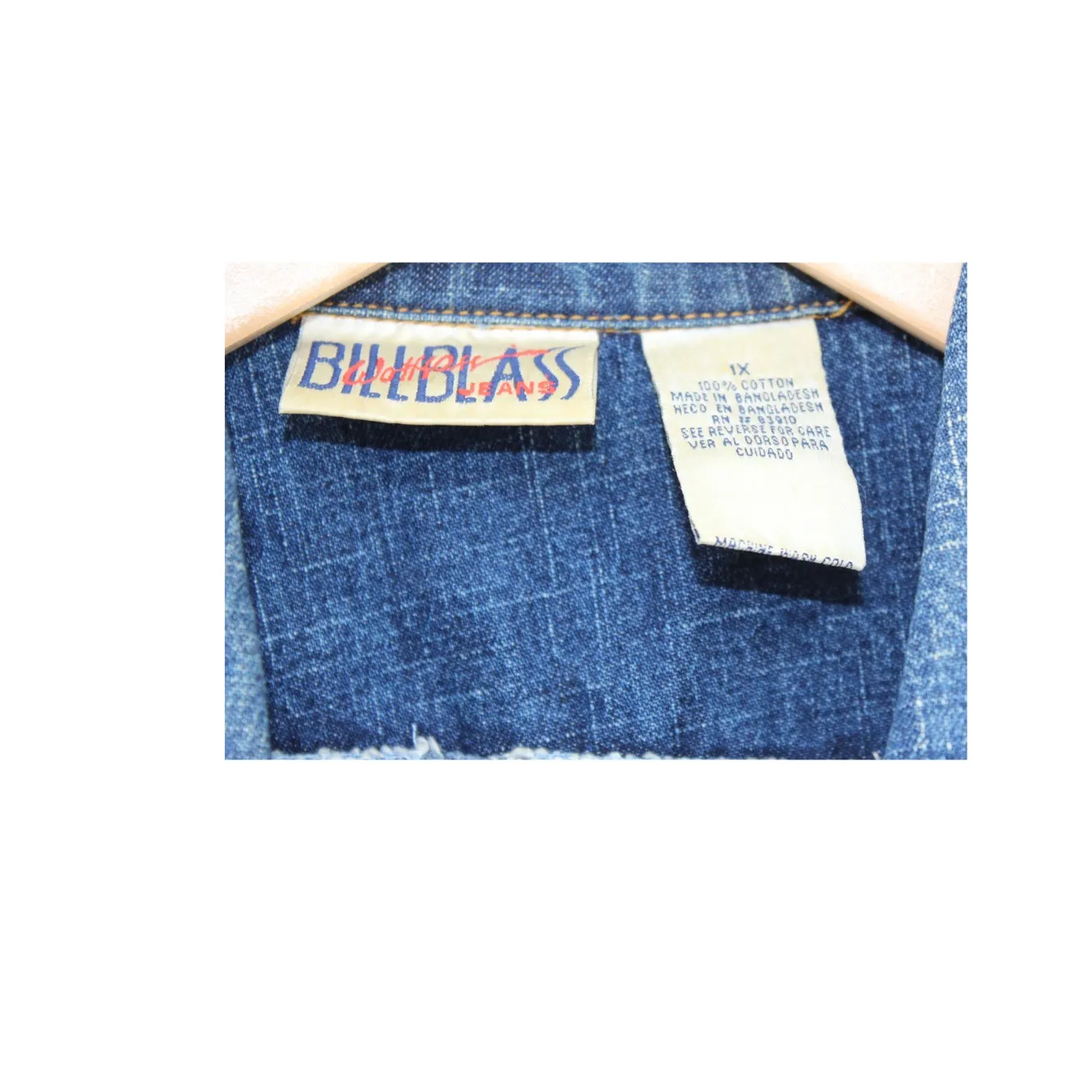 Vintage Bill Blass Jean Jacket Womens 1X Blue Denim 90s Medium Wash Button Front - Image 3