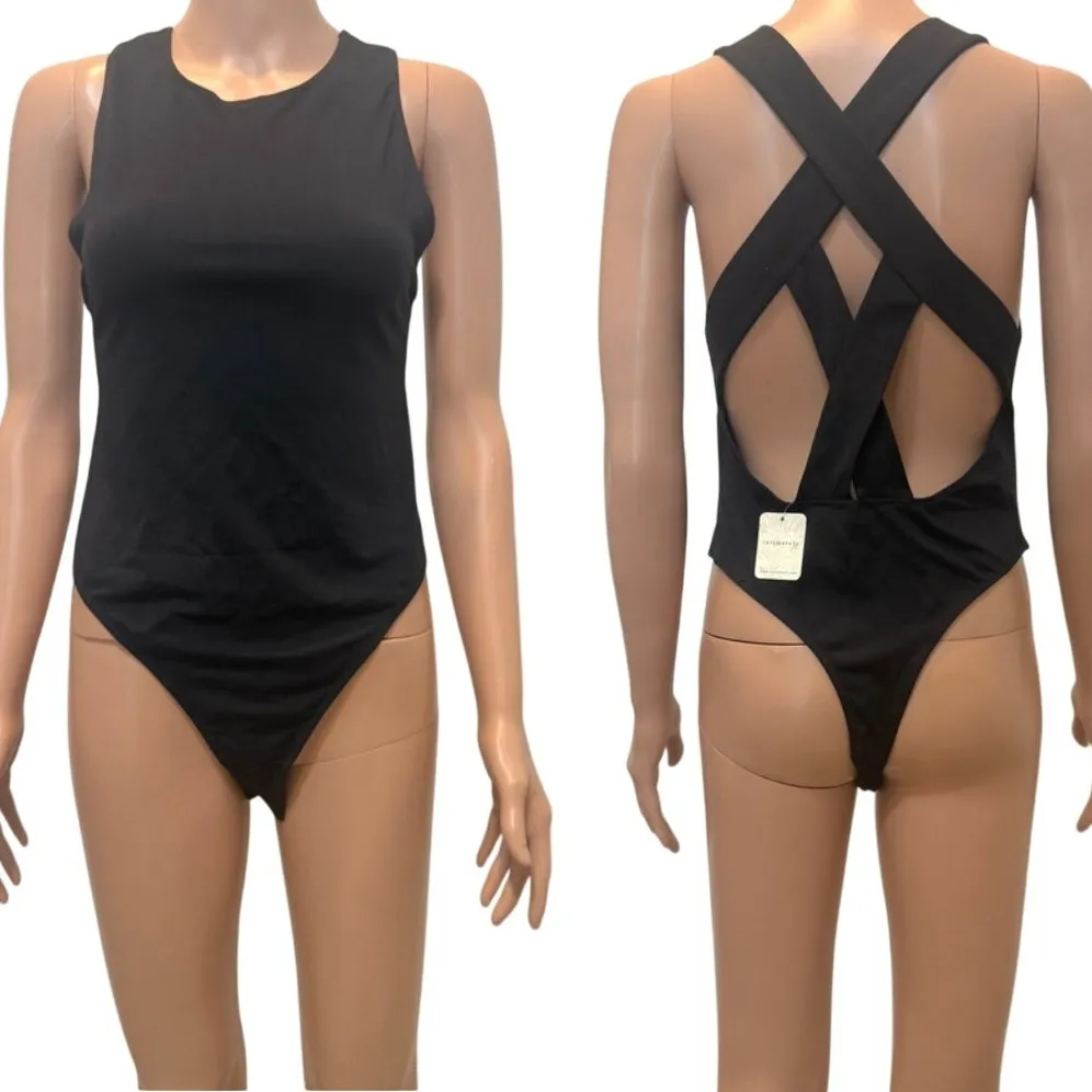 Intimately Free People Jessa strappy cutout criss cross bodysuit BC 2874 - Image 12