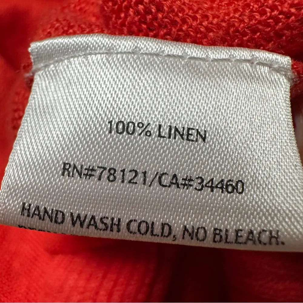 Eileen Fisher Lightweight Fine Gauge Linen Tunic Top in Red / Orange Size Medium - Image 13