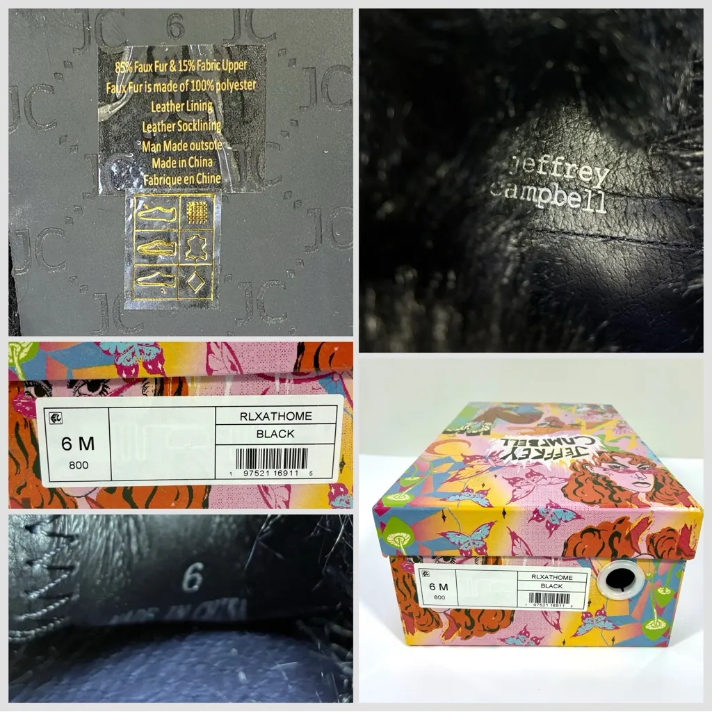 Jeffrey Campbell Rlxathome Faux Fur Slipper Black 6 NEW Vegan Cozy Soft Fluffy - Image 16