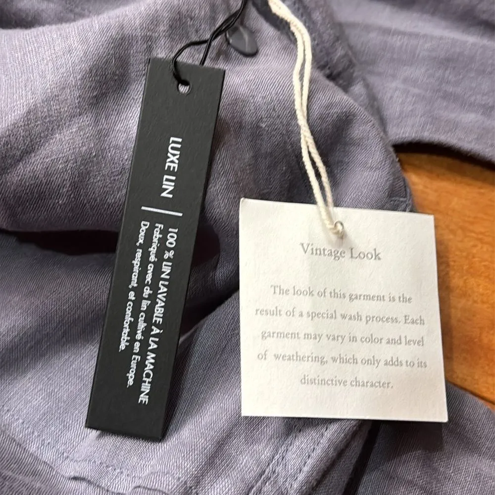 NWT Tahari Women Linen Blueish Grey Pants Elastic Waist‎ size XL - Image 7