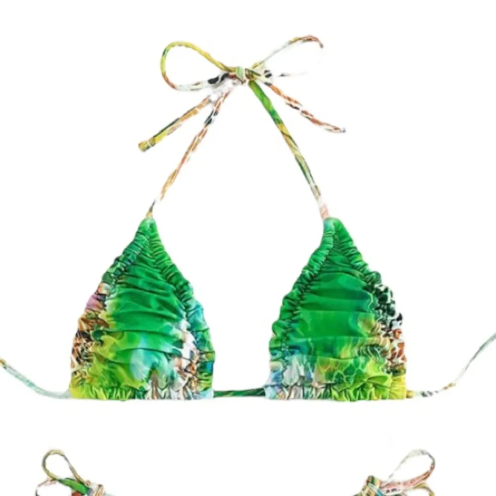 Bikini Swim Summer Beach Allover Print Triangle Tie Side
Bikini Set Medium NWT Green - Image 3