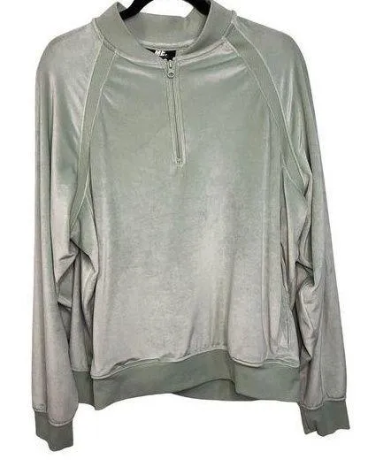 MELODY EHSANI Velour Velvet Quarter Zip Pullover Jacket Size L - Image 1