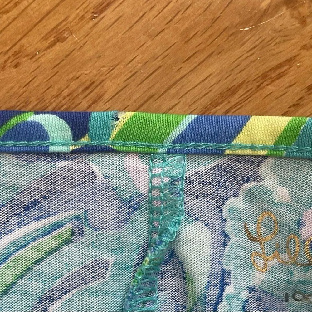 Lilly Pulitzer Marlowe Peacock T-Shirt Dress Blue Green Boatneck Size XS - Image 13