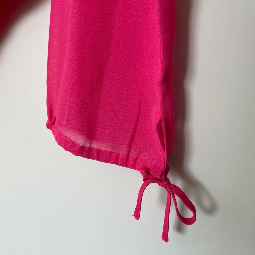 Revolve Superdown Celene Hot Pink Deep V-Neck Bodysuit Size XS - Image 4