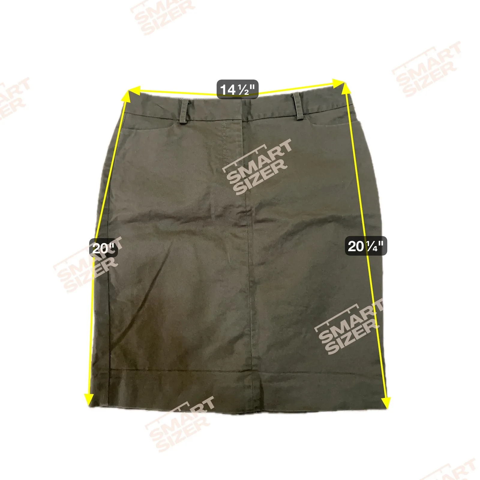 Tommy Hilfiger Women Size 4 Khaki Cotton Blend Pencil Skirt Knee Length - Image 6