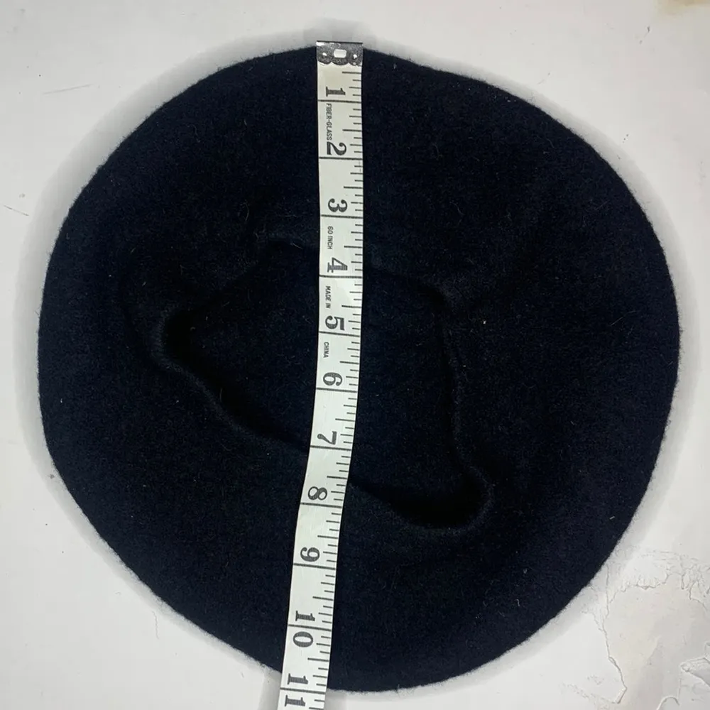 French Black Wool Traditional Classic Beret Hat - Image 4