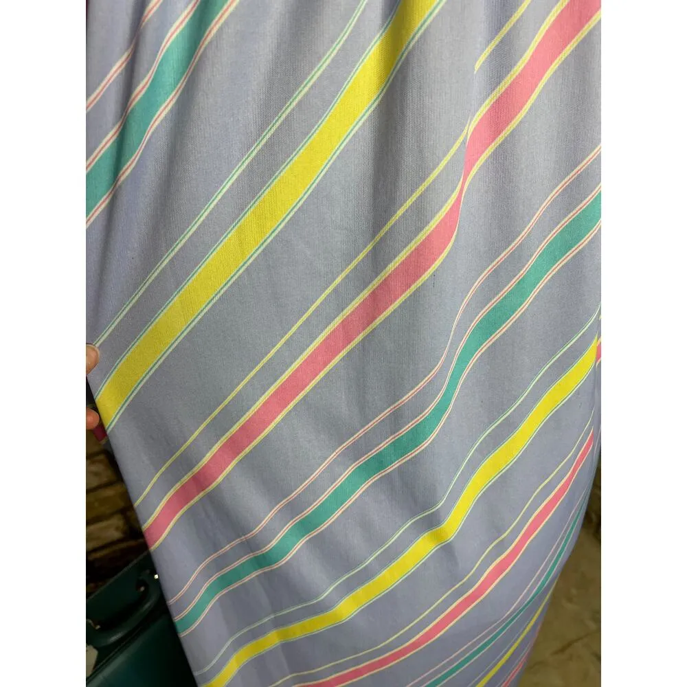 nap dress kitten bow long sleeve purple blue yellow diagonal stripe Size XL - Image 5