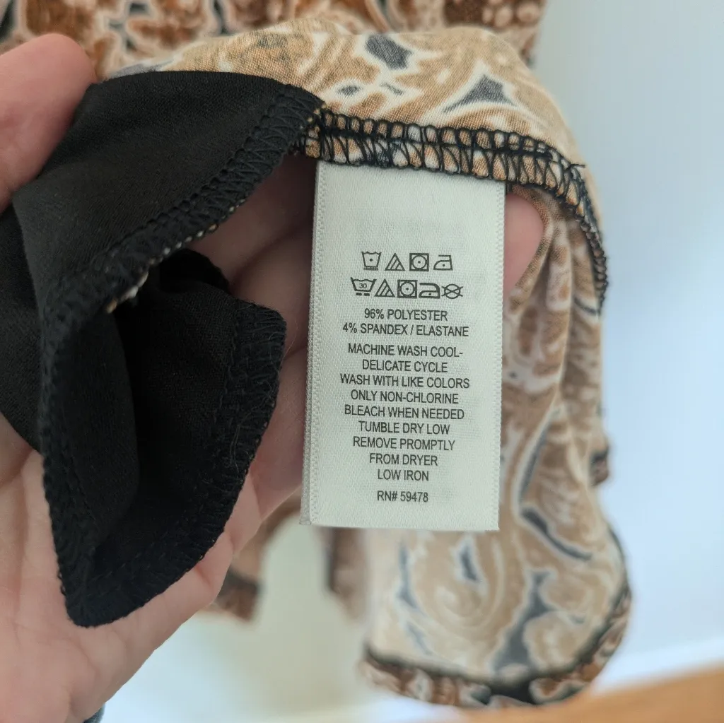 Nicole Miller Sleeveless A-Line Paisley Dress Small - Image 5