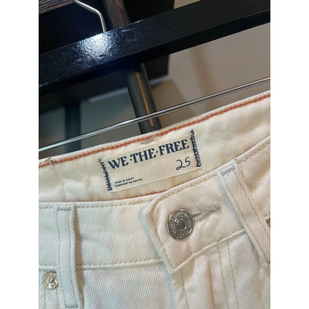 We The Free Pacifica Straight Leg High Rise Jeans White Womens Size 25 - Image 9