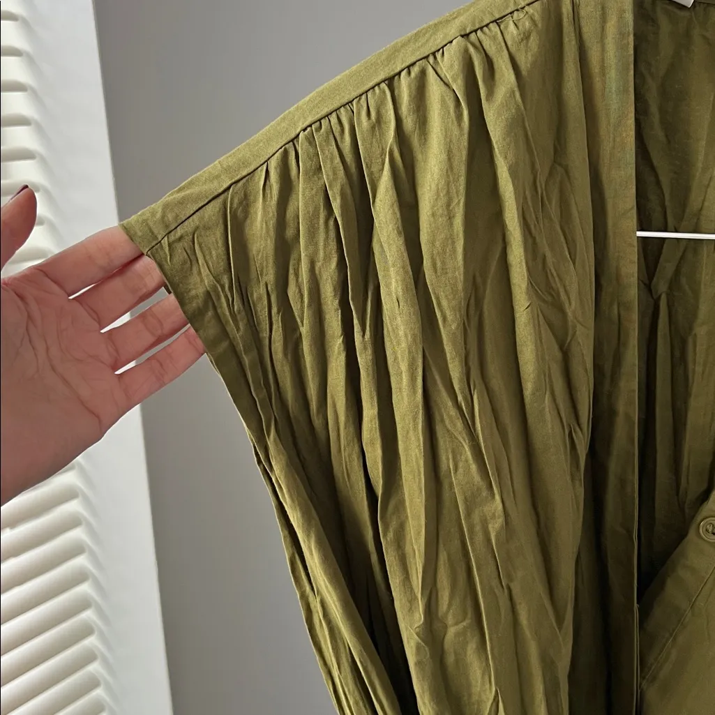 ZARA ZW COLLECTION GREEN BELTED WRINKLE MIDI TO MAXI DRESS XS $189 - Image 8