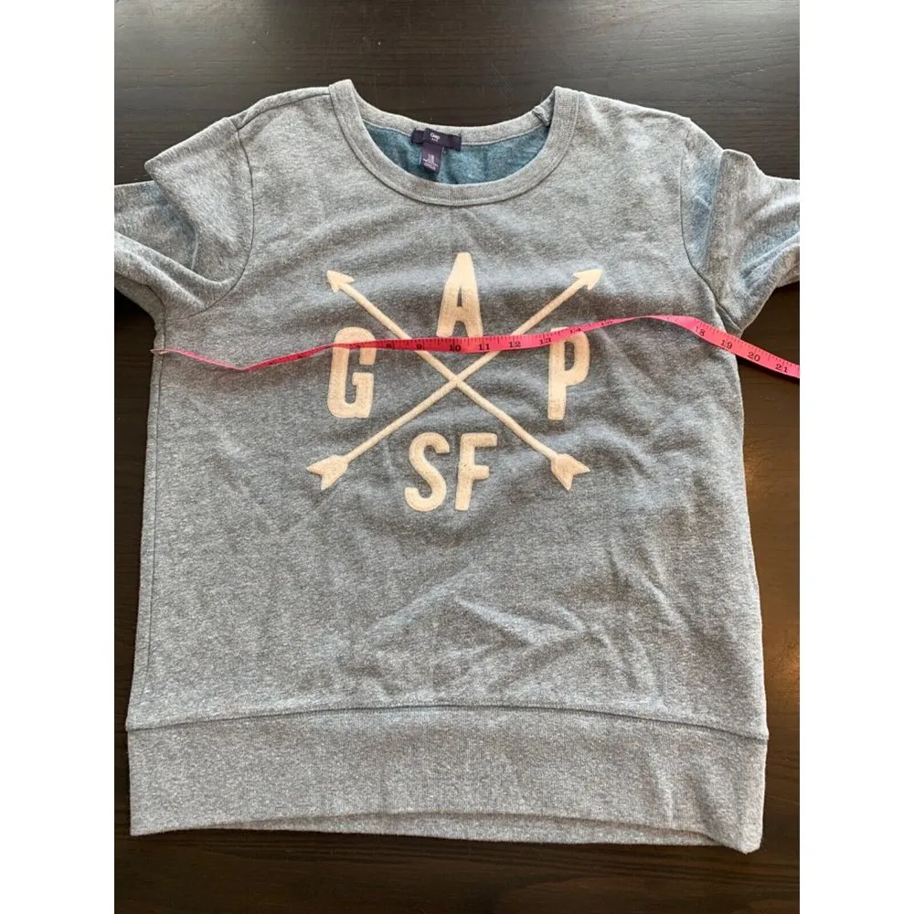 Gap San Francisco CA Sweatshirt‎ Women's Medium Blue Pullover Spellout Compass - Image 12