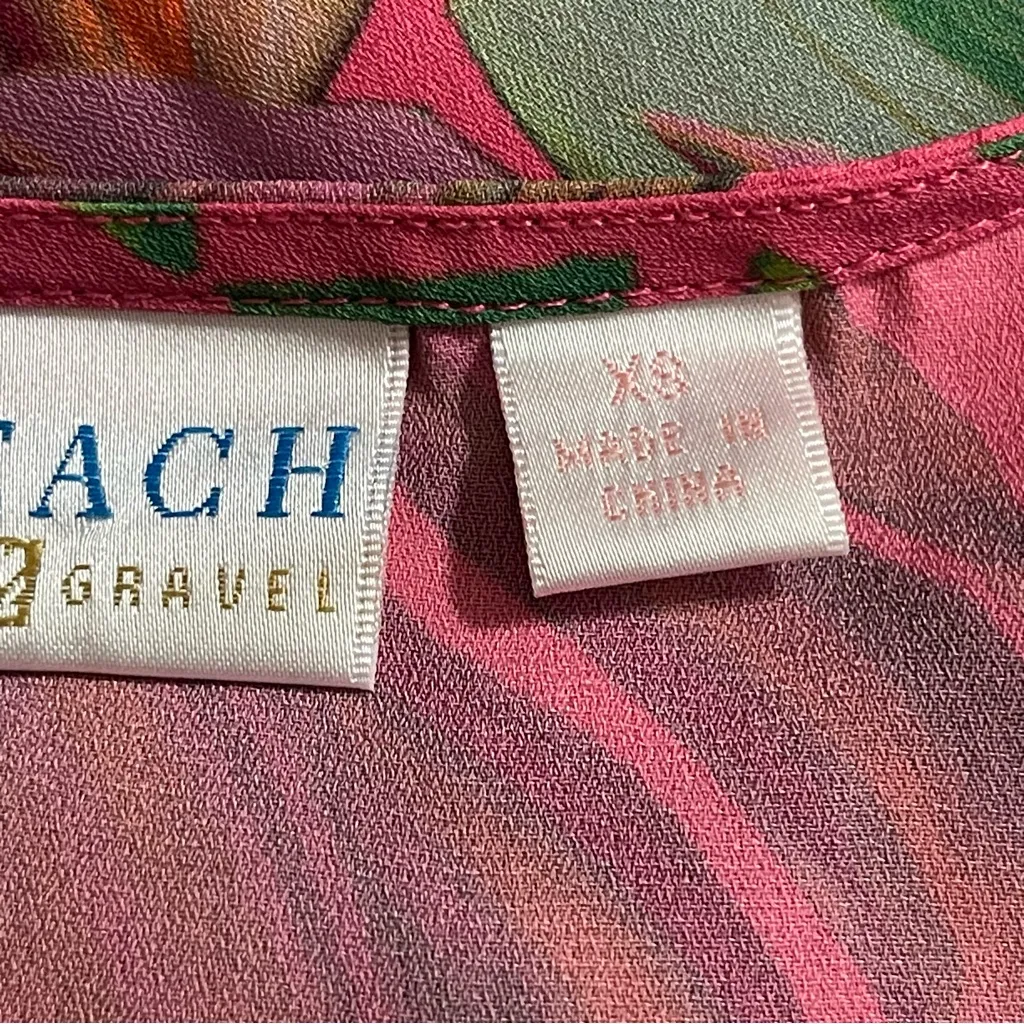 Women’s XS Belle by Kim Gravel Pink Yellow Kaftan Floral Cover - Image 9