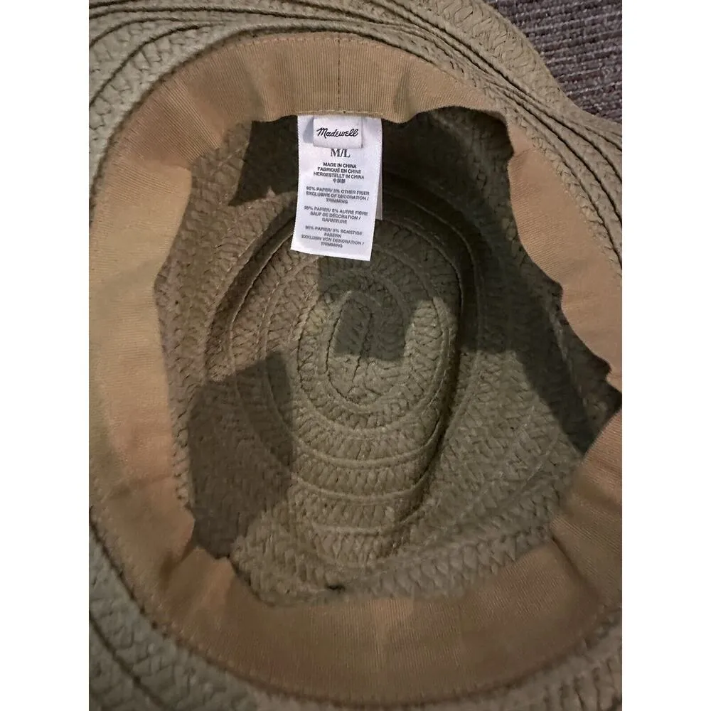Madewell Floppy Brim Summer Straw Hat Size M-L Style MD832 Rope Accent Nautical - Image 4