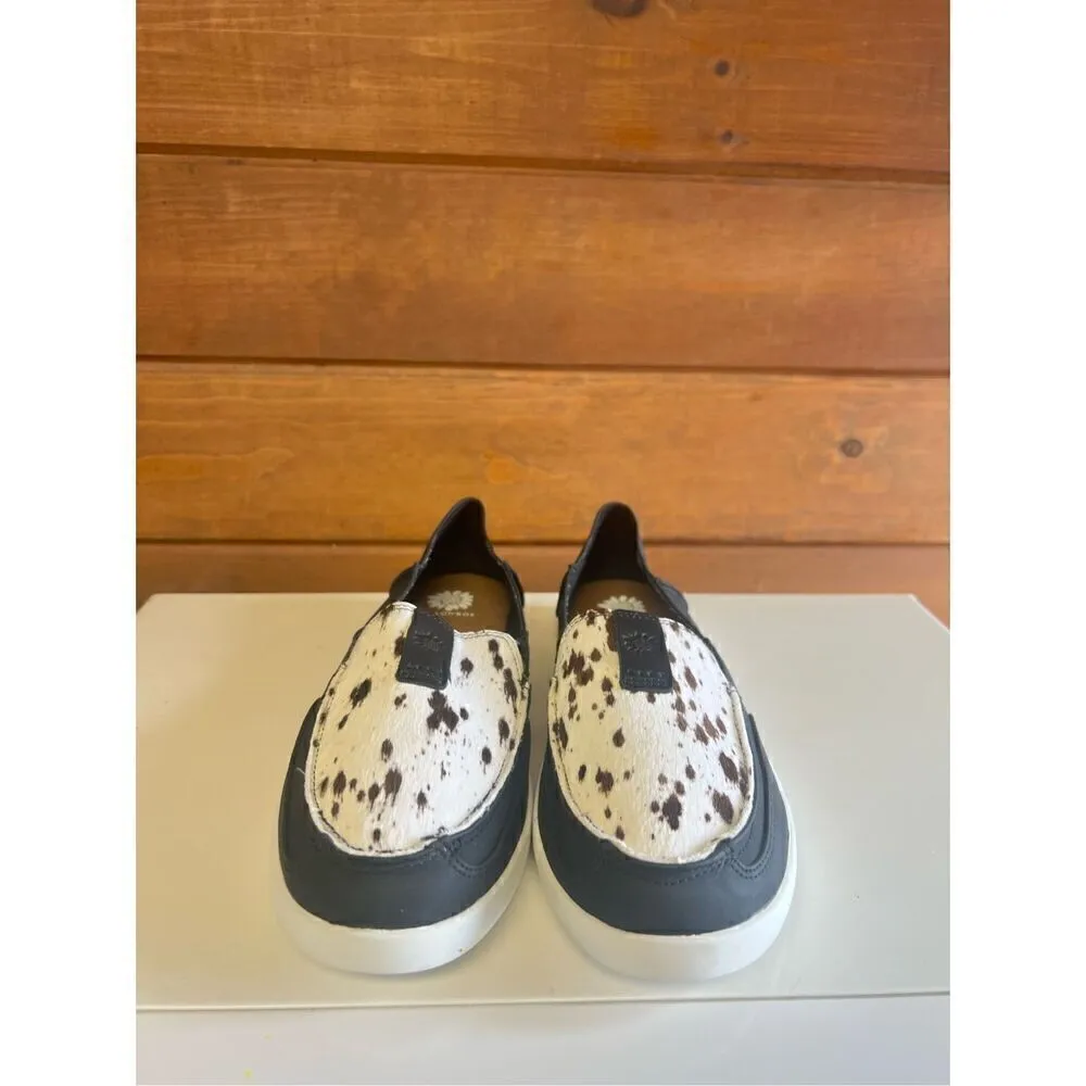 YELLOW BOX WOMEN'S OLEVIA COW PRINT SLIP-ON SHOE - MOC TOE Sz 9.5 NWOT - Image 7