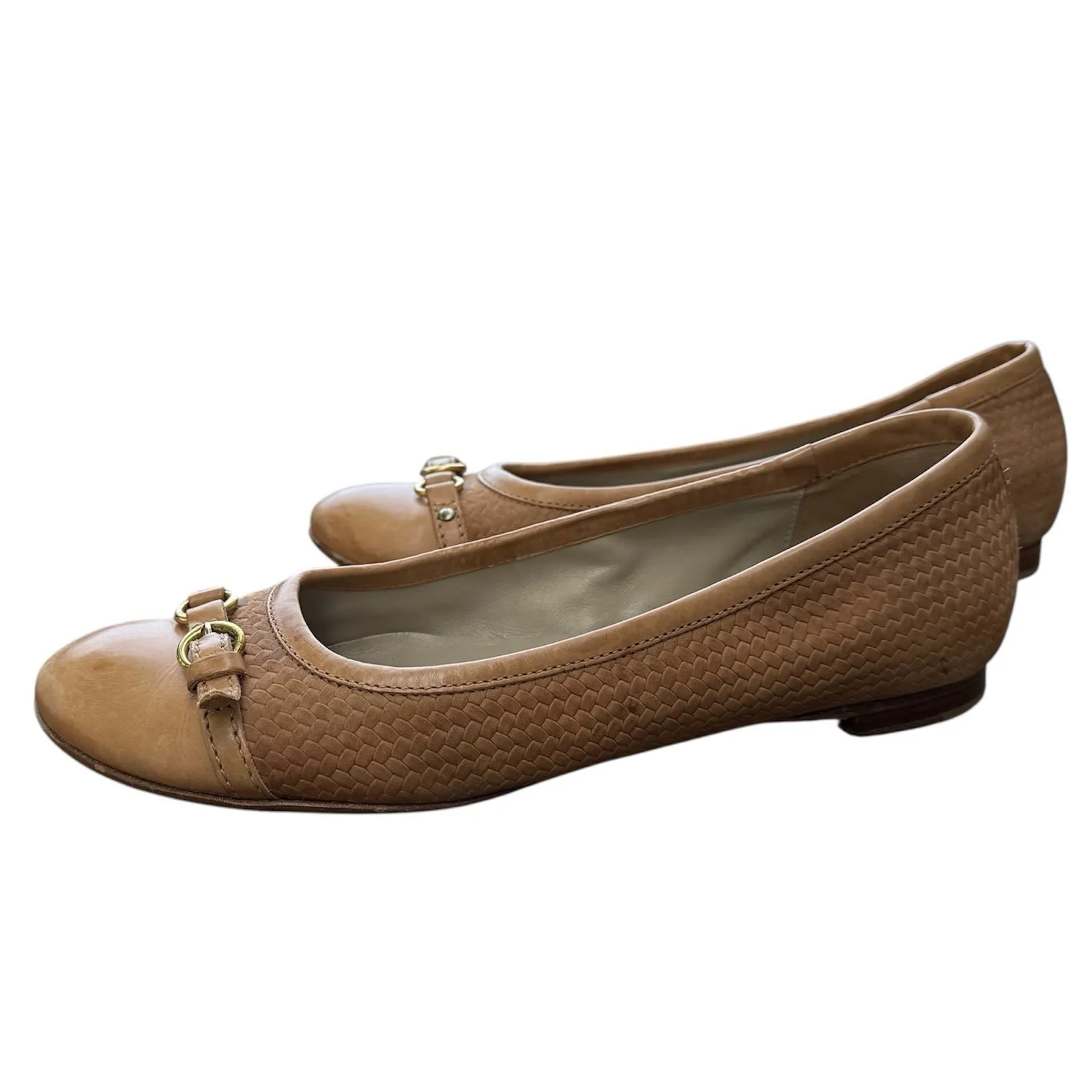 AGL Icon Ballet Flats‎ Shoes Cap Toe Brown Size 10 - Image 3