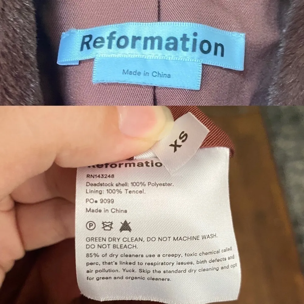 Reformation Coat Hudson Faux Fur Chocolate XS GUC - Image 7