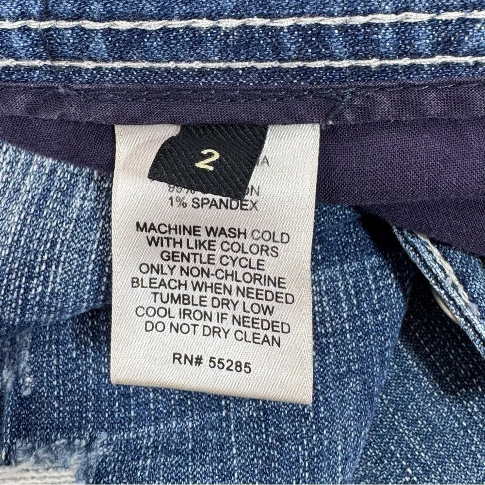 Express Distressed Bleach Splatter Baggy Straight Leg Boyfriend Jeans Blue 2 - Image 8