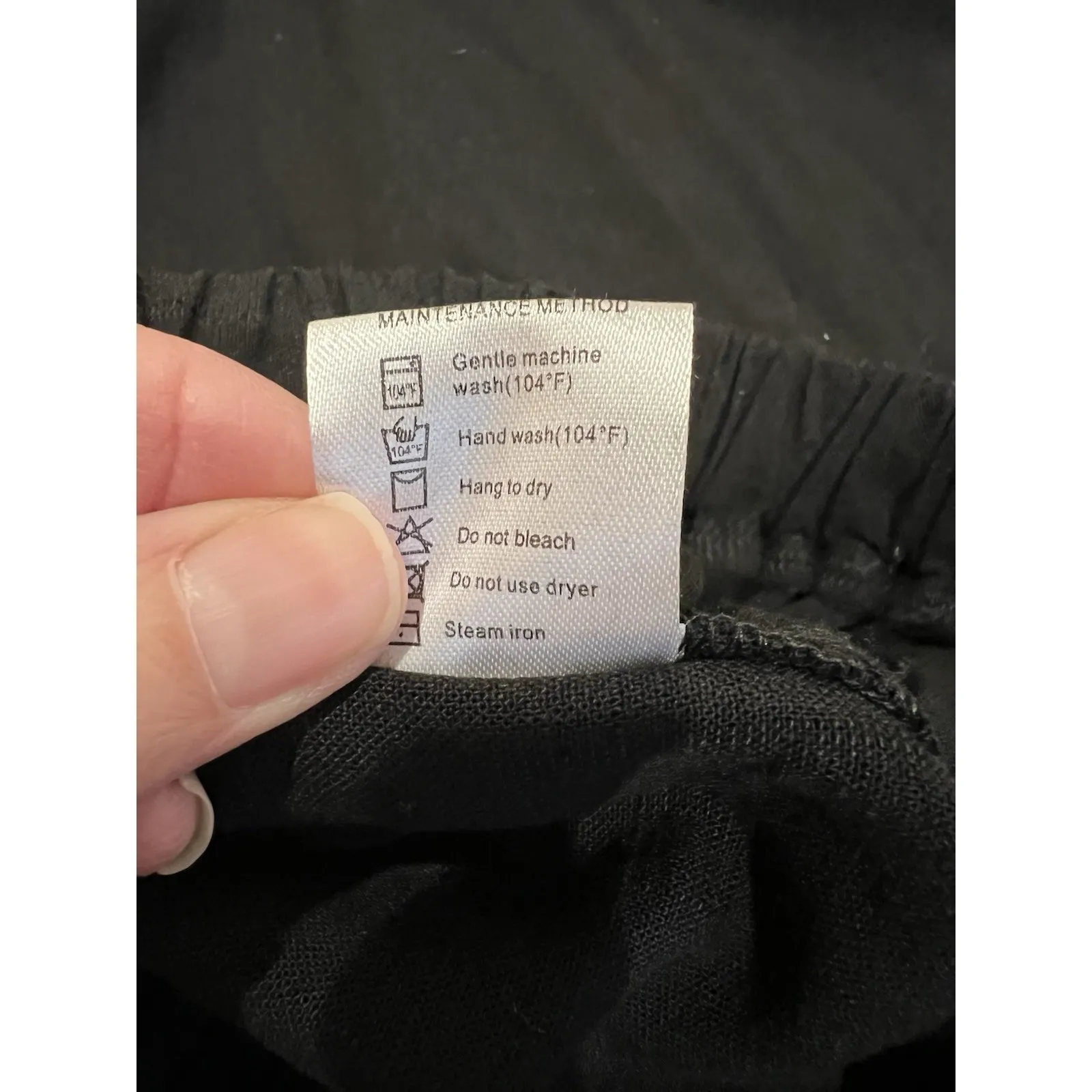 Tarse Pants Womens Medium Black Linen Blend Pull On Wide Leg Lagenlook Yoga - Image 6