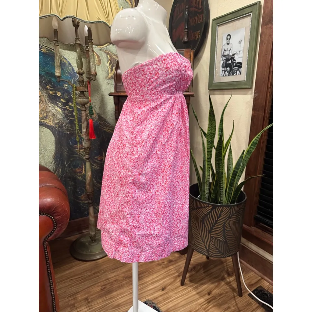 Women's Lilly Pulitzer Strapless Dress Size 0 Pink & White - Image 2