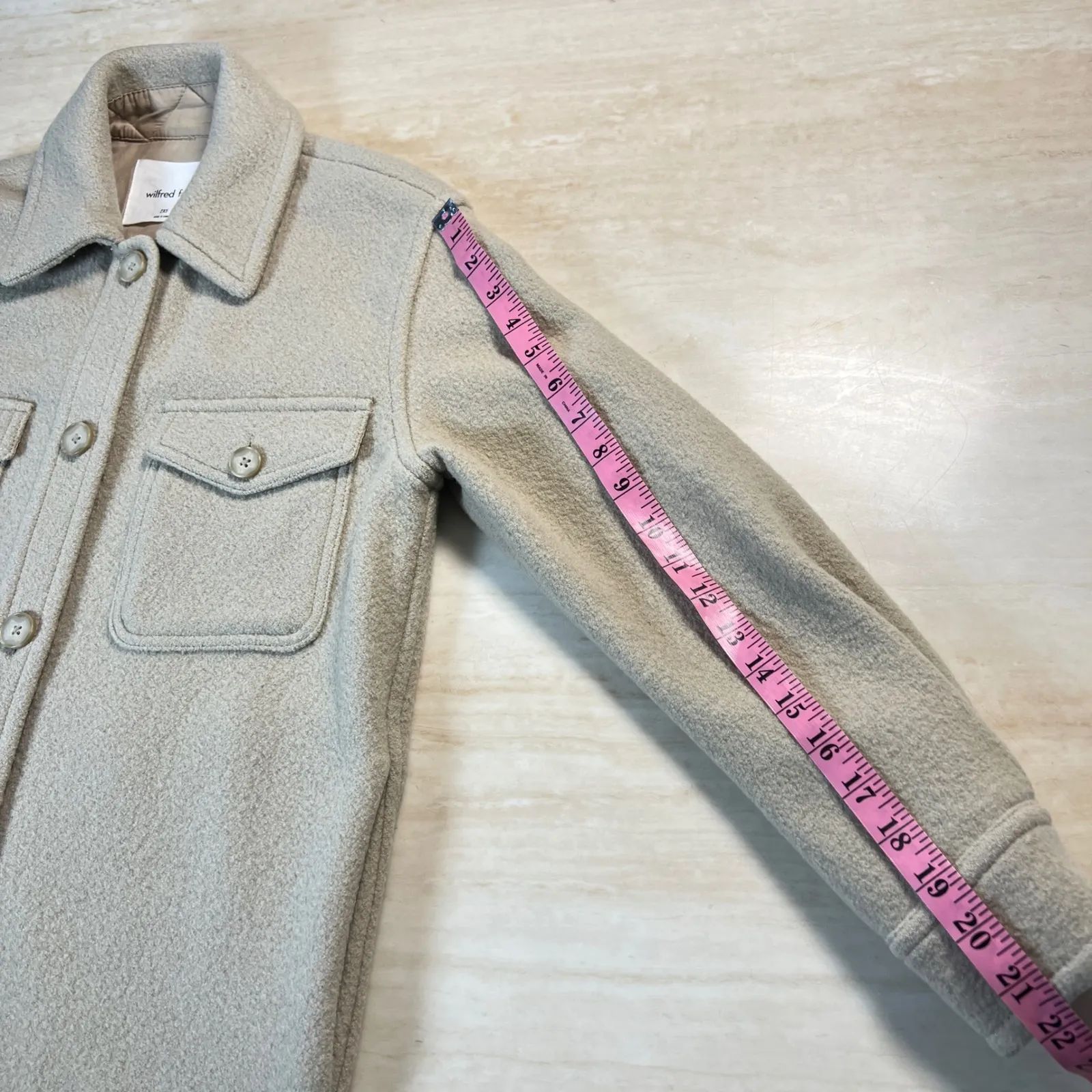 Wilfred Free Oversized Long Shirt Jacket Cream Shacket 2XS oversize up to small - Image 13