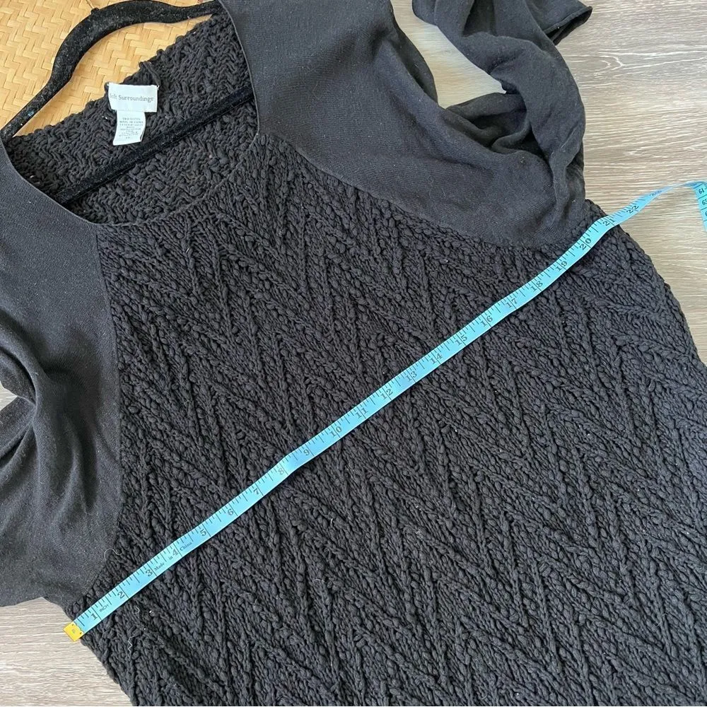 Soft Surroundings  black‎ knit & linen tunic sweater - Image 6