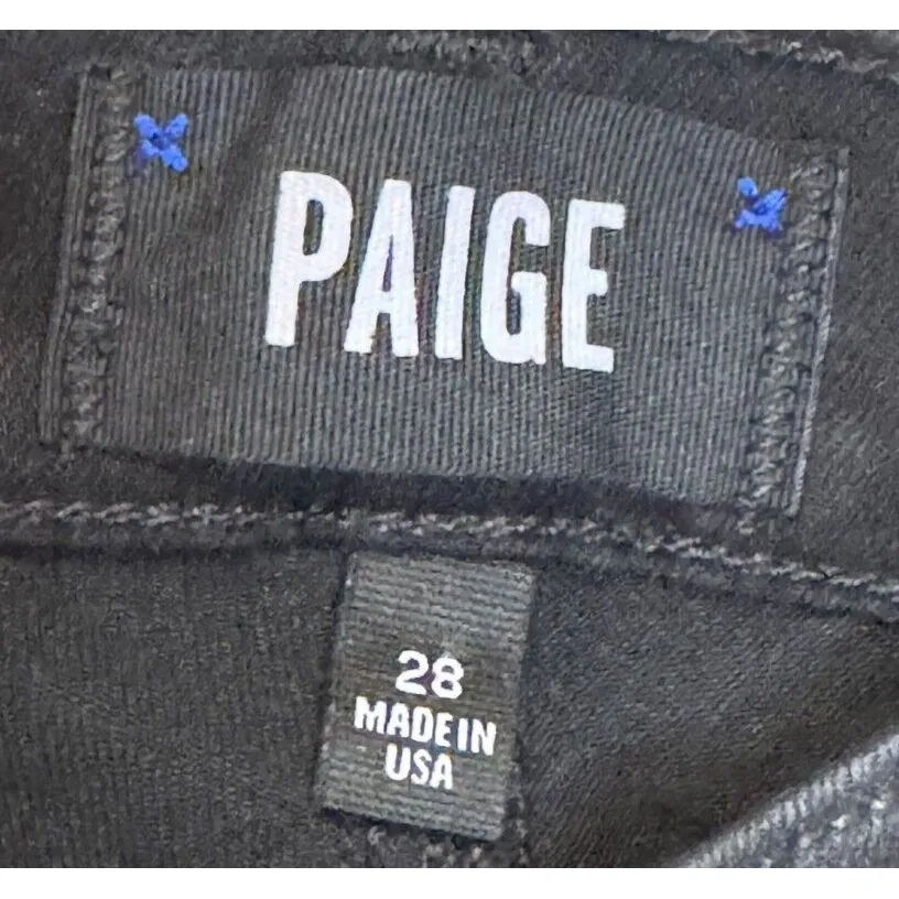 Paige Women's Pants Verdugo‎ Ultra Skinny Stretch Mid-Rise Jegging Black Sz.28 - Image 5