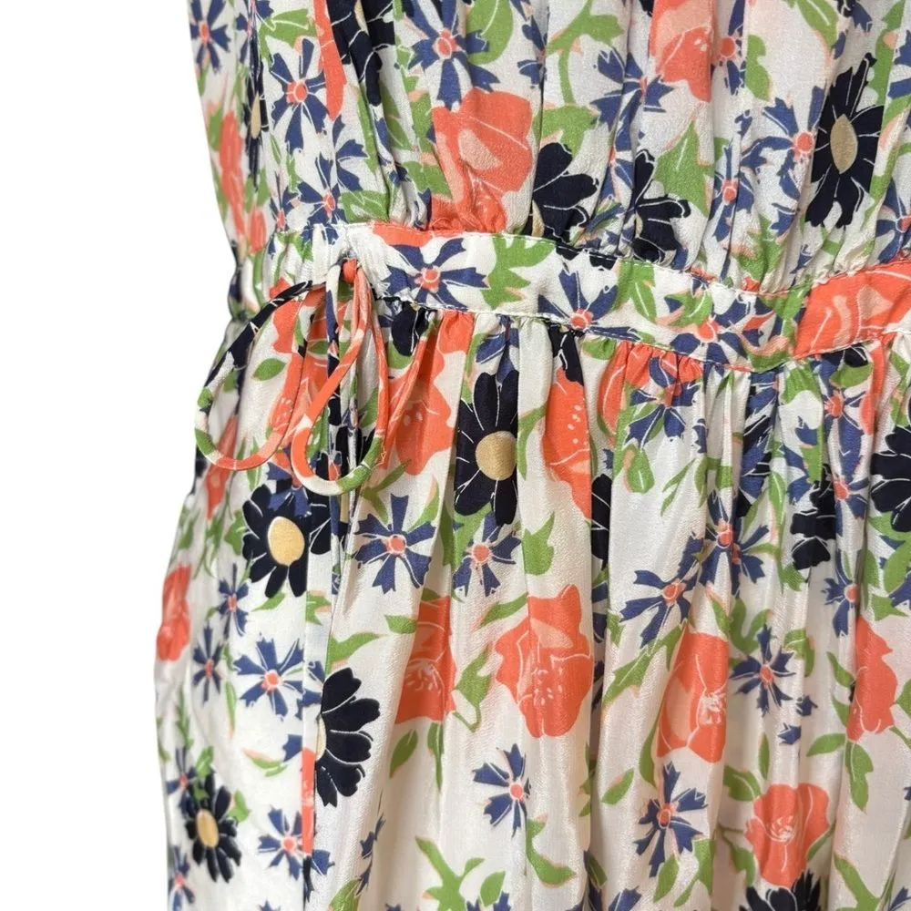 Elevenses Anthropologie Silk Floral Tupsa Pleated Jumpsuit Womens Size 4 - Image 8