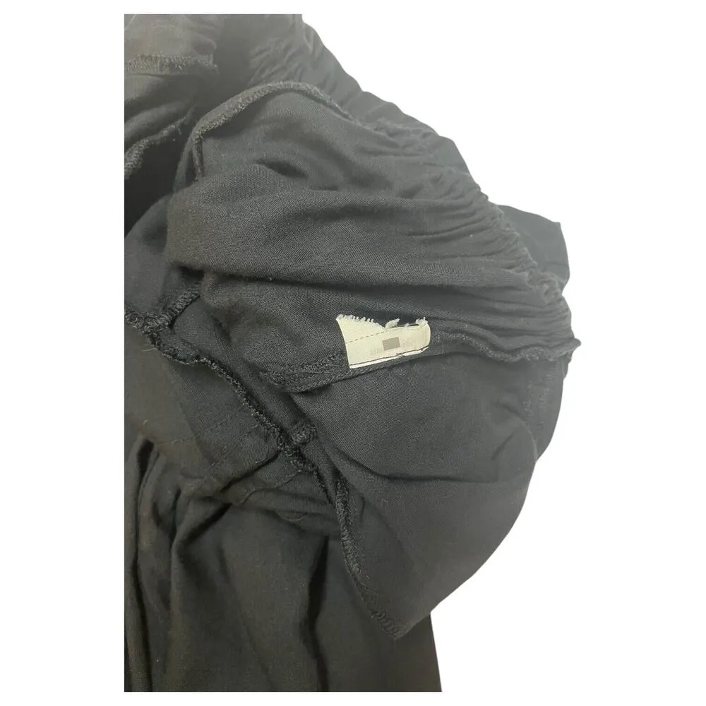 Abercrombie Fitch Jumpsuit Womens XS Lightweight V Neck Short Sleeve Pockets Blk - Image 7