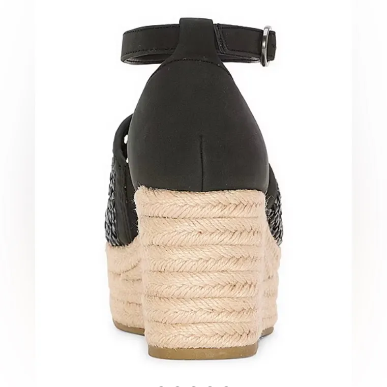 a.n.a Size 10 Women’s Black Lisa Wedge Sandals, New With Tags. - Image 2