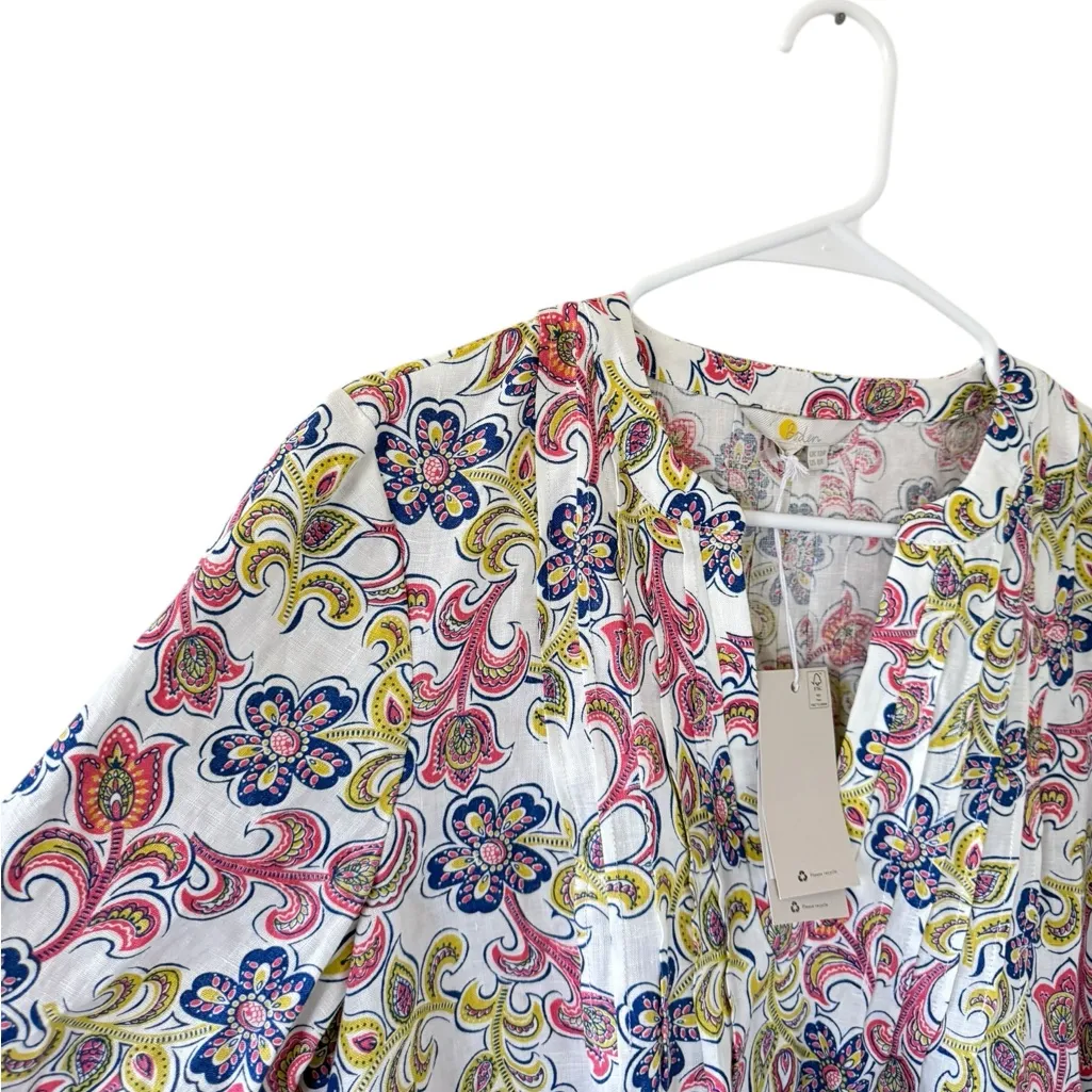 Boden NEW Tiered Linen Mini Dress Blue Size 8 - Image 4