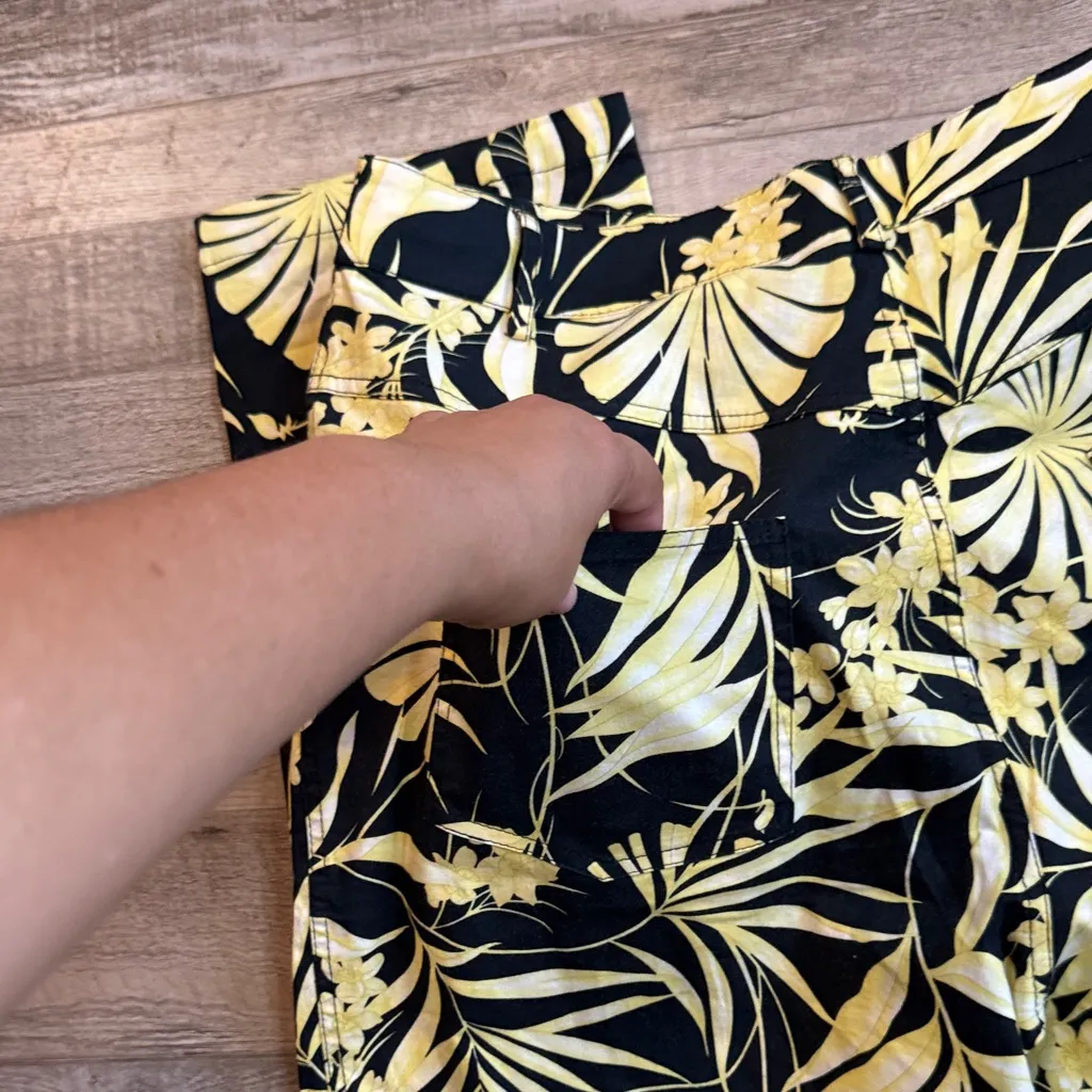 Averardo Bessi Floral Black and Yellow Pants Size 12 - Image 8