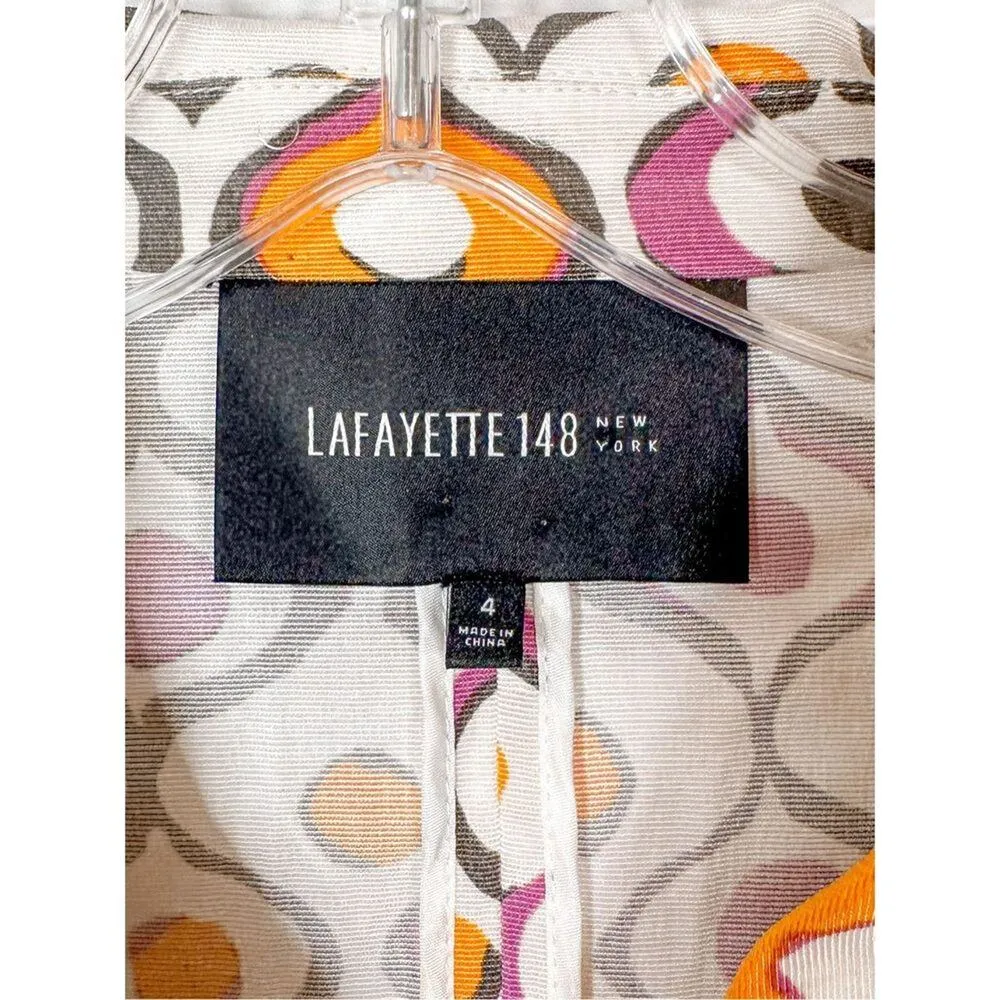 Lafayette 148 New York Women's Abstract Long Sleeve Blazer Multi-Color Size 4 - Image 7