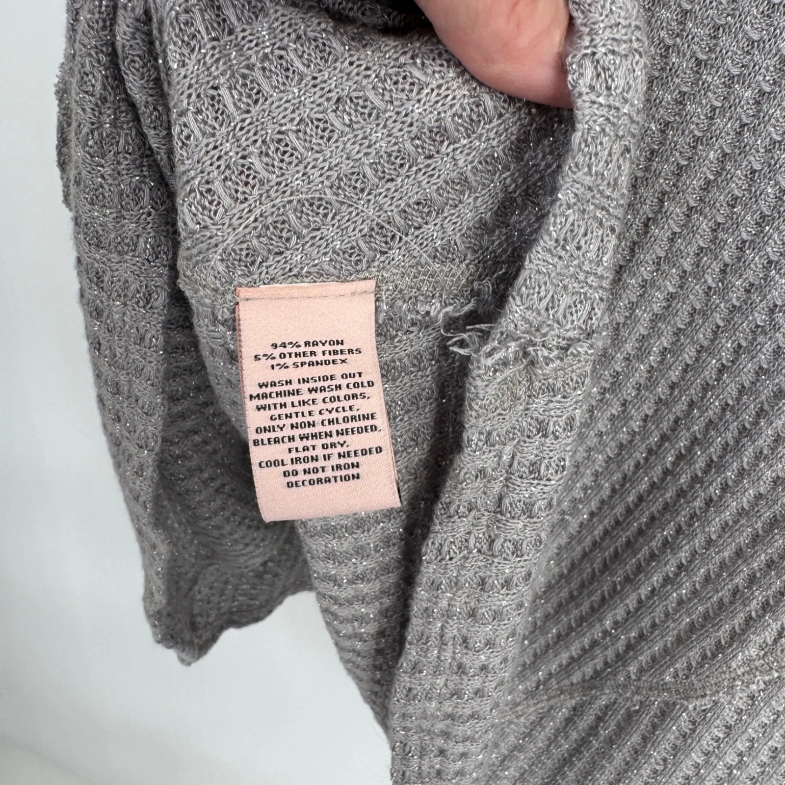 Vintage Y2K Juicy Couture Gray Waffle Knit Top‎ Womens Medium Embellished - Image 9