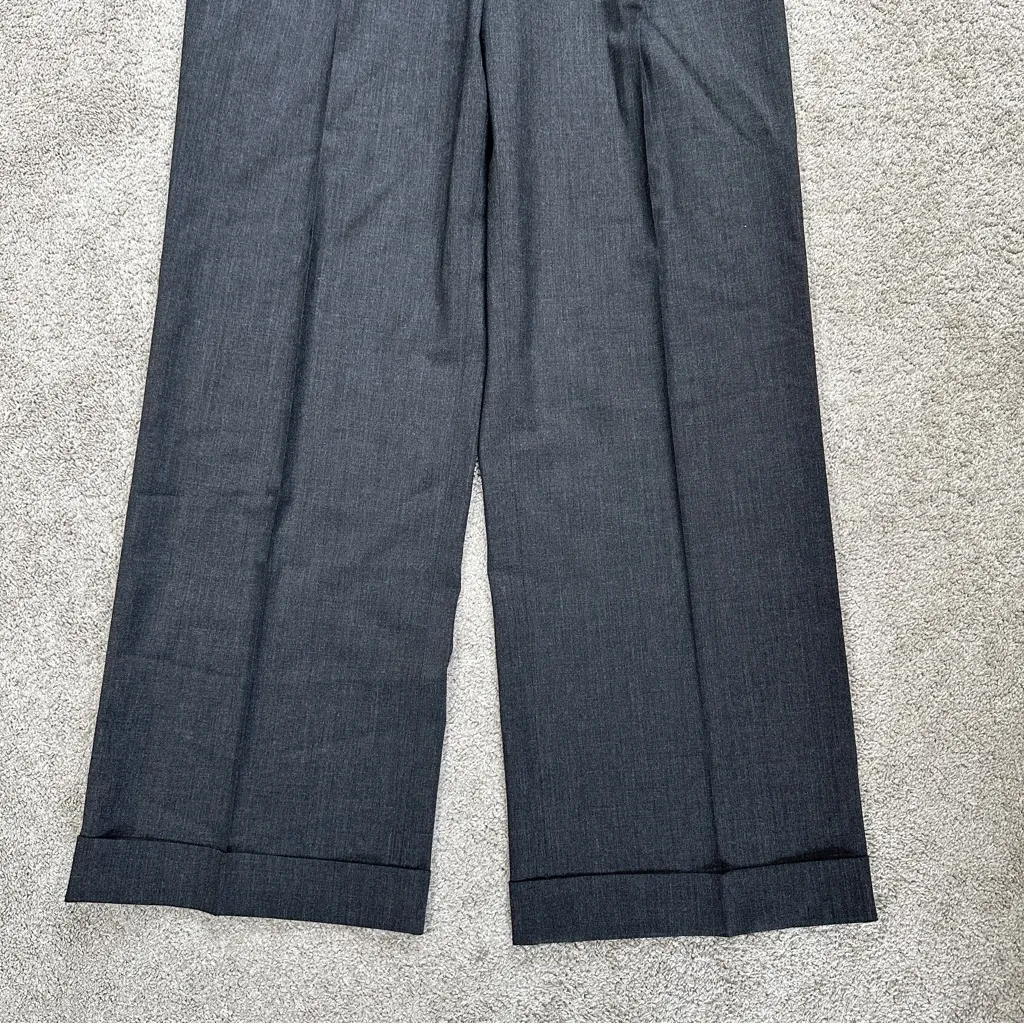 Lafayette 148 New York Virgin Wool Straight Leg Dress Pants Slacks in Gray 8 - Image 5