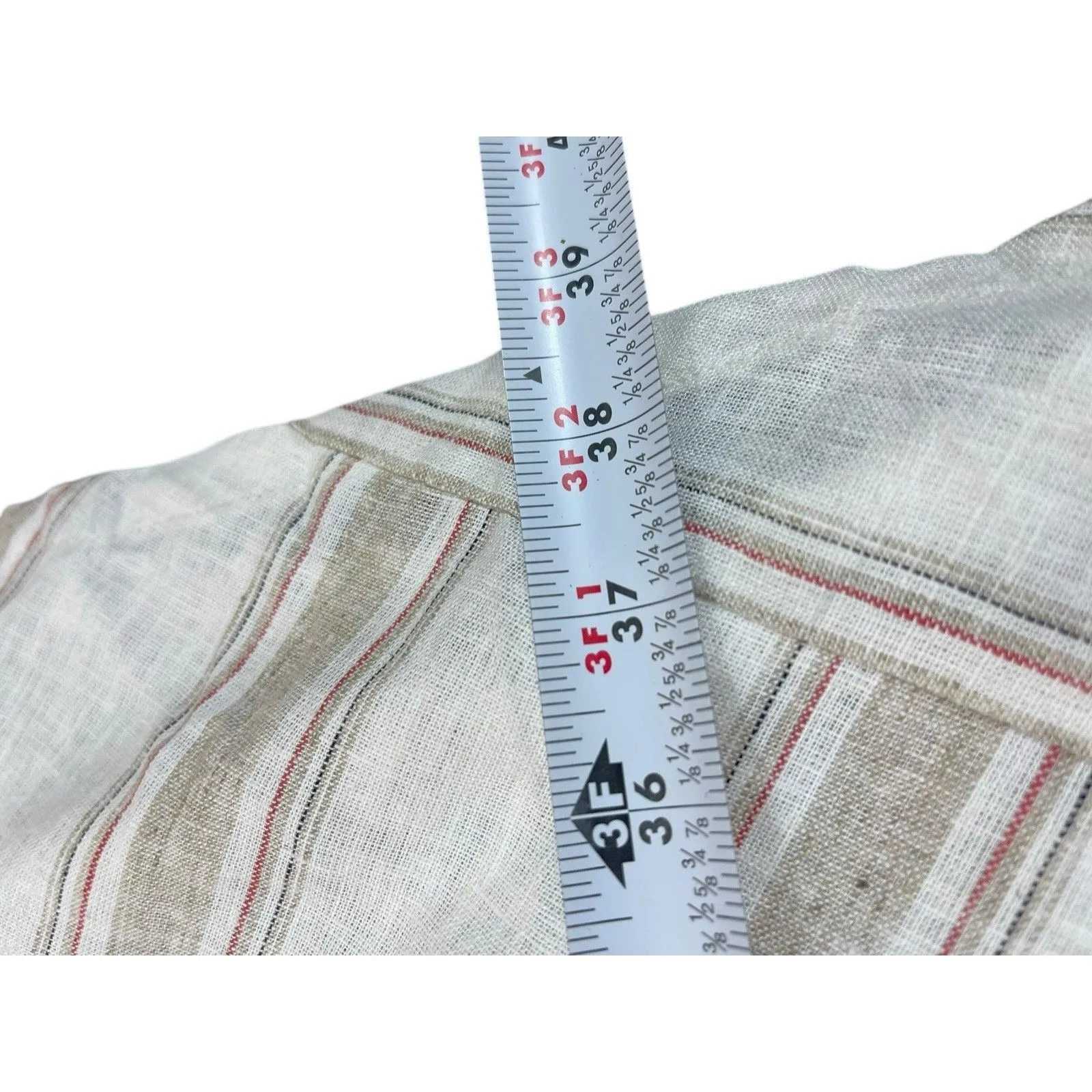 Soft Surroundings Equinox Striped Linen Blend Dress 1X Neutral Tan Tones NWT - Image 10