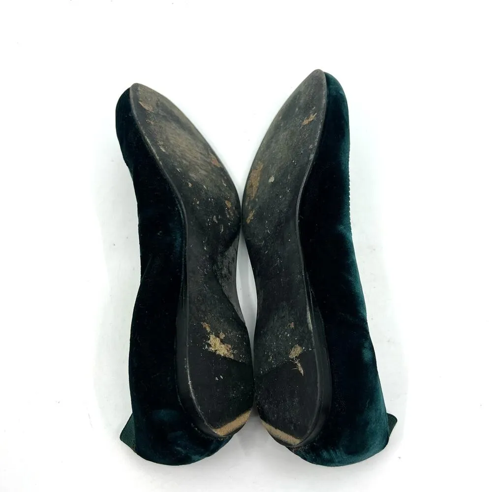 Stuart Weitzman Suede Whipstitch Trim Ballet Flats 6 US - Image 8