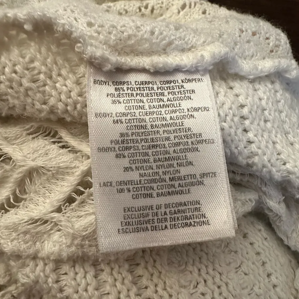 Meadow Rue  cream knit semi-sheer tank top size S - Image 7