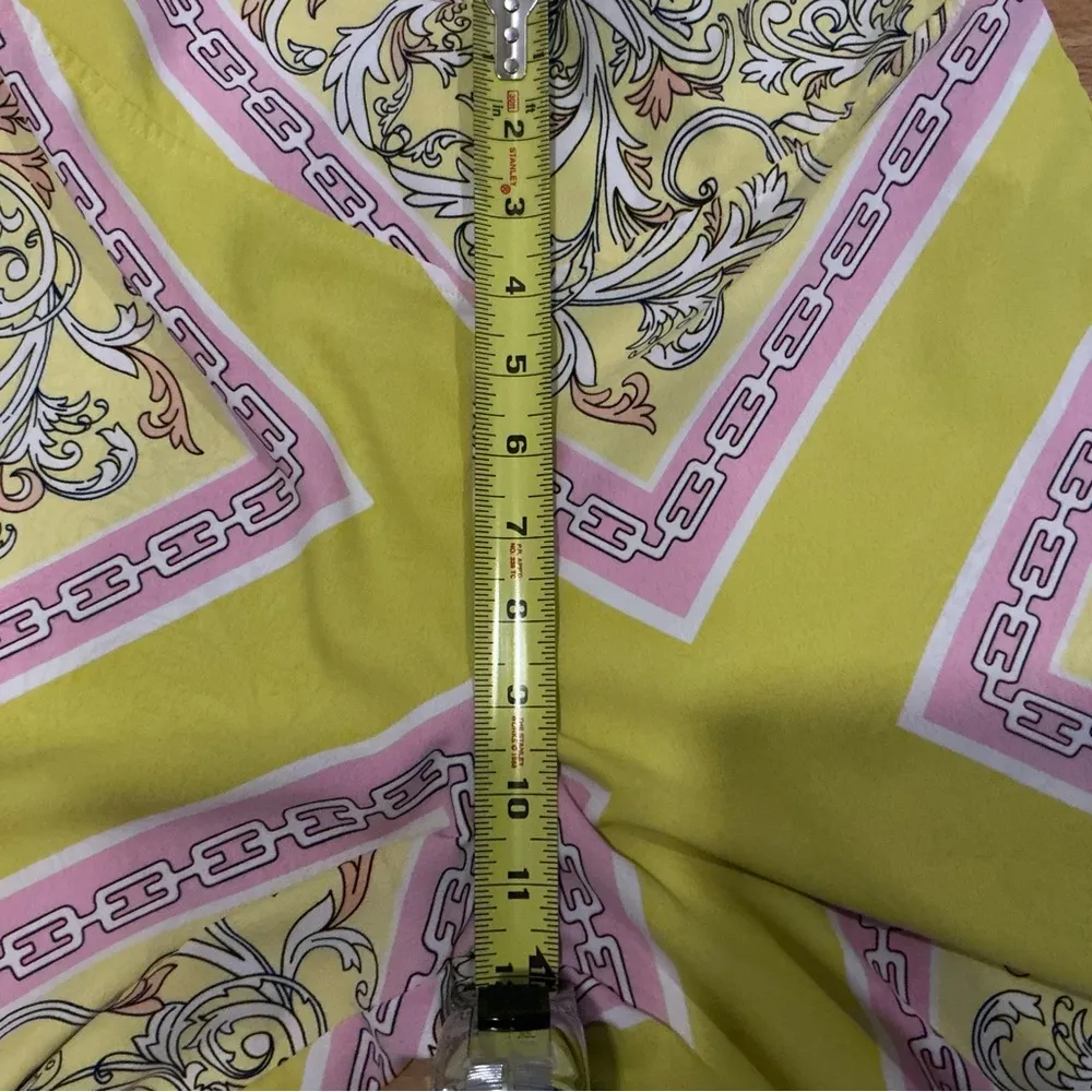 Vintage forever 21 lime pink floral paisley high waist wide leg palazzo pants - Image 7