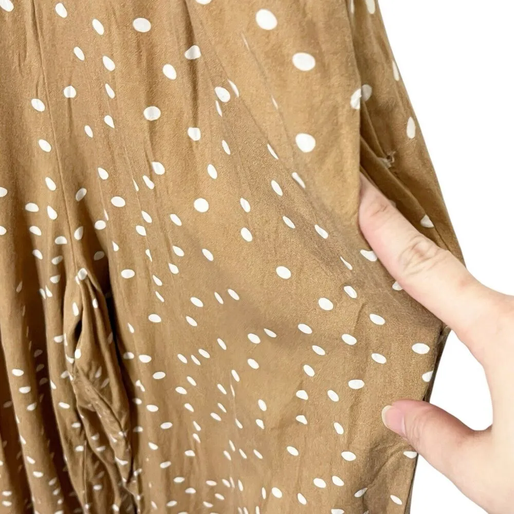 L’ Space Pasadena Jumpsuit Beachcomber Polka Dot Revolve Brown Women’s Size S - Image 8