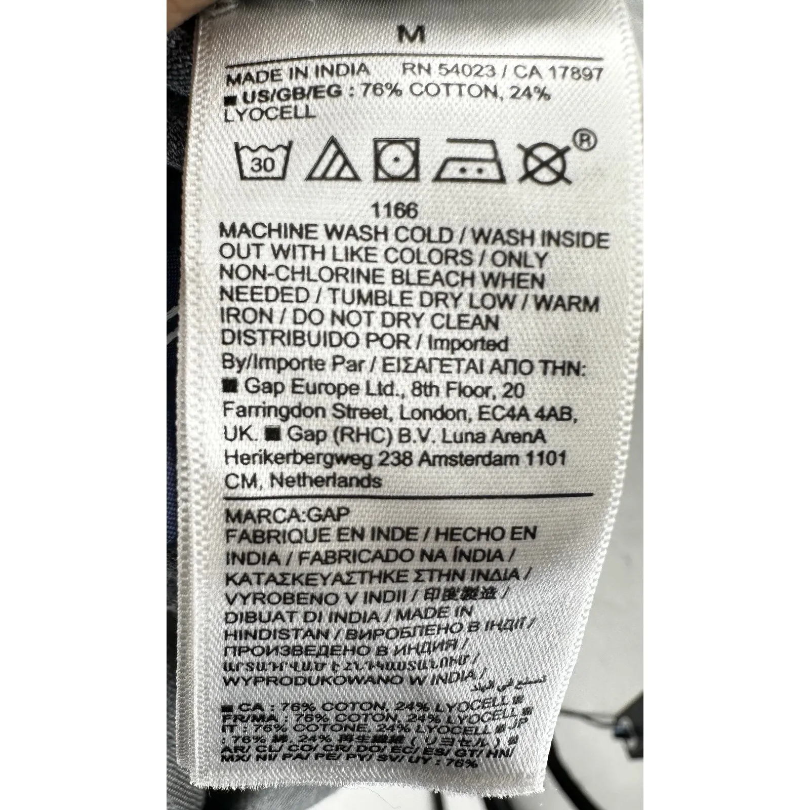 GAP Gray Ruffle Collar Denim Button Blouse Women’s Medium Tencel Lyocell - Image 7